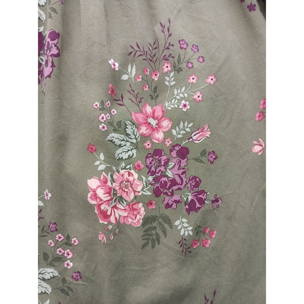 Ladies terra & sky 2x tunic top Boho Style 3/4 Sleeve Green Floral - Picture 9 of 16